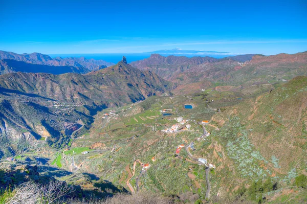 Pico Teide Viewed Mountainous Landscape Gran Canaria Canary Islands Spain — 스톡 사진