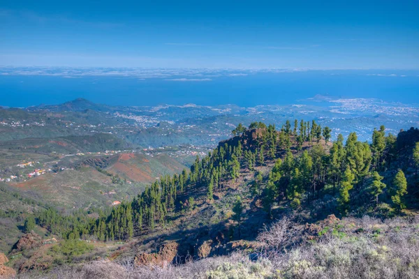 Gran Canaria 'nın Las Palmas, Kanarya Adaları' na uzanan kıyı şeridi manzarası.