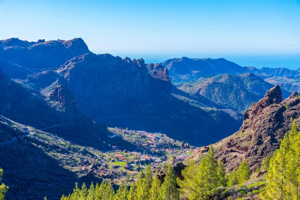 Vista Aérea Aldeia Ayacata Gran Canaria Ilhas Canárias Espanha — Fotografia de Stock
