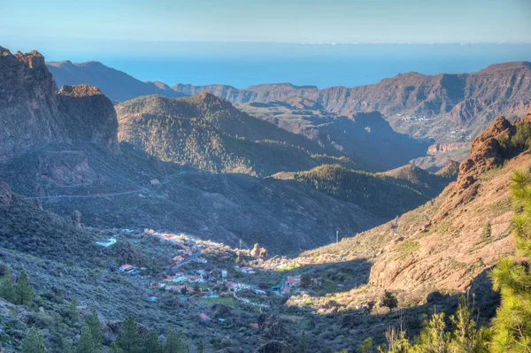 Vista Aérea Aldeia Ayacata Gran Canaria Ilhas Canárias Espanha — Fotografia de Stock