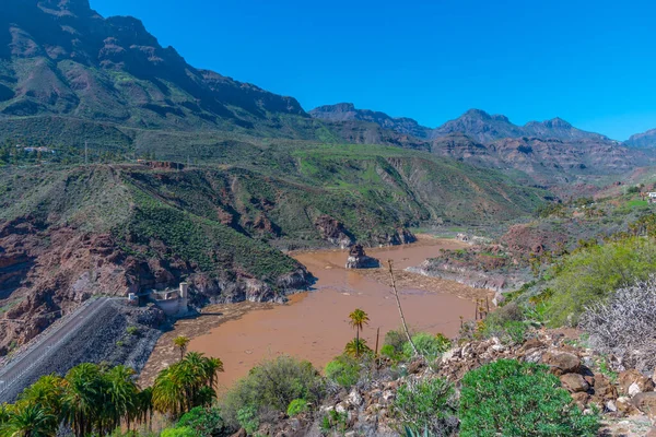 Sorrueda Dam Gran Canaria Canarische Eilanden Spanje — Stockfoto