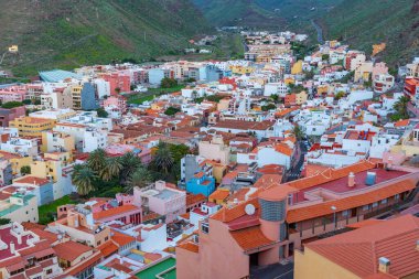 San Sebastian de la Gomera 'nın hava manzarası, Kanarya Adaları, İspanya.