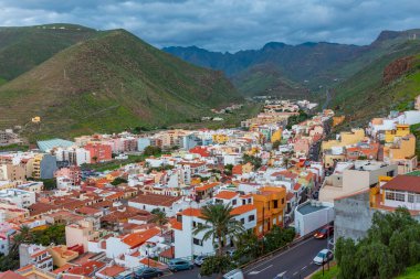 San Sebastian de la Gomera 'nın hava manzarası, Kanarya Adaları, İspanya.