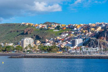 San Sebastian de la Gomera deniz manzarası, Kanarya Adaları, İspanya.