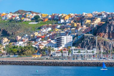 San Sebastian de la Gomera deniz manzarası, Kanarya Adaları, İspanya.
