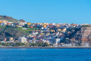San Sebastian de la Gomera deniz manzarası, Kanarya Adaları, İspanya.
