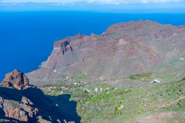 Widok Lotu Ptaka Barranco Taguluche Gomera Wyspy Kanaryjskie Hiszpania — Zdjęcie stockowe