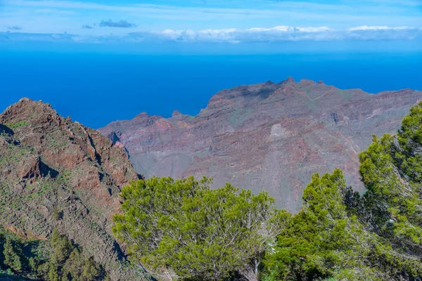 Luchtfoto Van Barranco Taguluche Bij Gomera Canarische Eilanden Spanje — Stockfoto