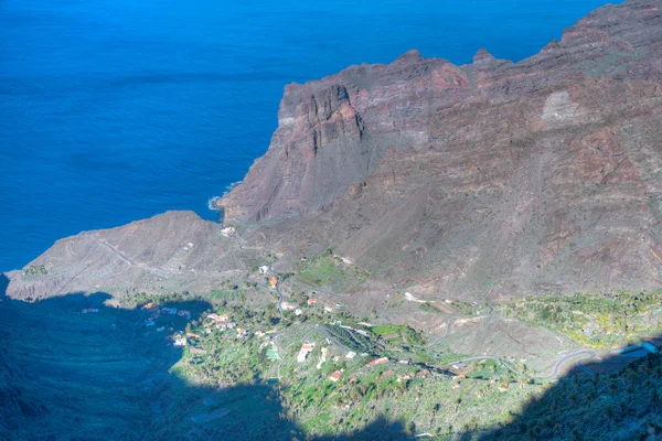 Widok Lotu Ptaka Barranco Taguluche Gomera Wyspy Kanaryjskie Hiszpania — Zdjęcie stockowe