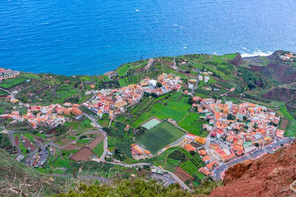 Flygfoto Över Byn Agulo Gomera Kanarieöarna Spanien — Stockfoto