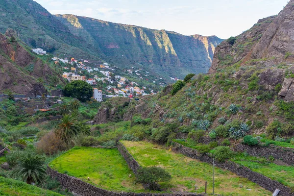 Αεροφωτογραφία Της Hermingua Στο Δήμο Vallehermoso Στο Gomera Κανάριοι Νήσοι — Φωτογραφία Αρχείου