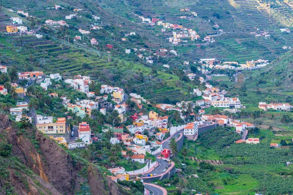 Vue Aérienne Hermingua Vallehermoso Municipalité Gomera Îles Canaries Espagne — Photo