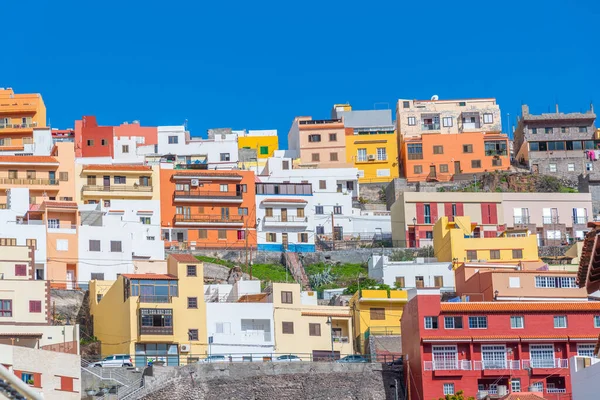 Colorful Facades Houses San Sebastian Gomera Canary Islands Spain — стоковое фото