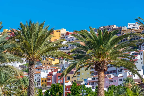 Coloridas Fachadas Casas San Sebastián Gomera Islas Canarias España —  Fotos de Stock