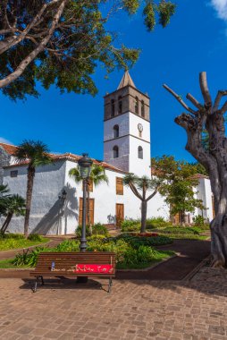 Icod de los Vinos, Tenerife, Kanarya Adaları, İspanya 'daki eski kasabada Belediye Başkanı de San Marcos Kilisesi.