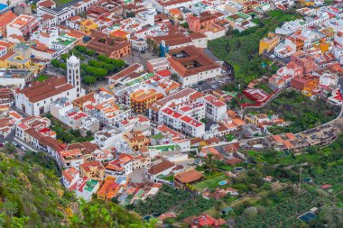 Garachico 'nun Tenerife' deki havadan görünüşü, Kanarya Adaları, İspanya.