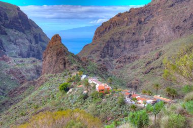Masca köyü Tenerife, Kanarya Adaları, İspanya 'da pitoresk bir vadide yer almaktadır..