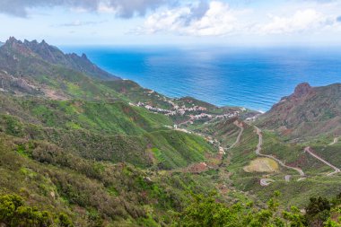 Aerial view of Taganana village at Tenerife, Canary Islands, Spain. clipart