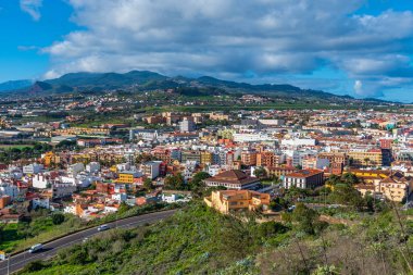 İspanya, Kanarya Adaları, Tenerife 'deki La Laguna kasabasının hava manzarası.