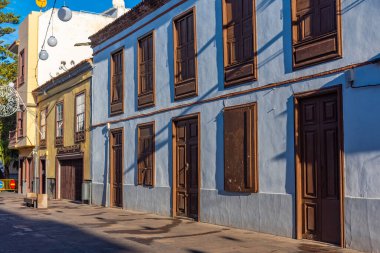 La Laguna, Tenerife 'deki Dar Sokak, Kanarya Adaları, İspanya.