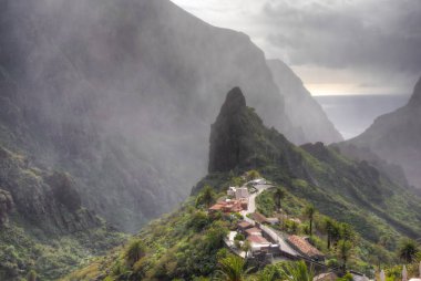 Masca köyü Tenerife, Kanarya Adaları, İspanya 'da pitoresk bir vadide yer almaktadır..