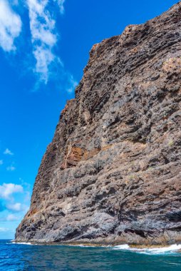 Tenerife 'deki Los Gigantes uçurumları, Kanarya adaları, İspanya.