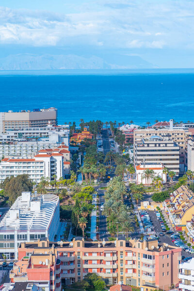 Aerial view of Los Cristianos at Tenerife, Canary Islands, Spain.