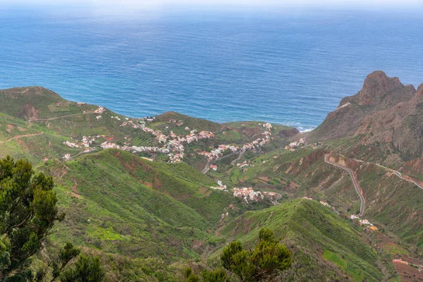西班牙加那利群岛Tenerife的Taganana村的空中景观 — 图库照片