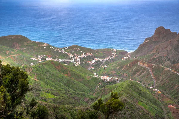 Vista Aérea Del Pueblo Taganana Tenerife Islas Canarias España —  Fotos de Stock
