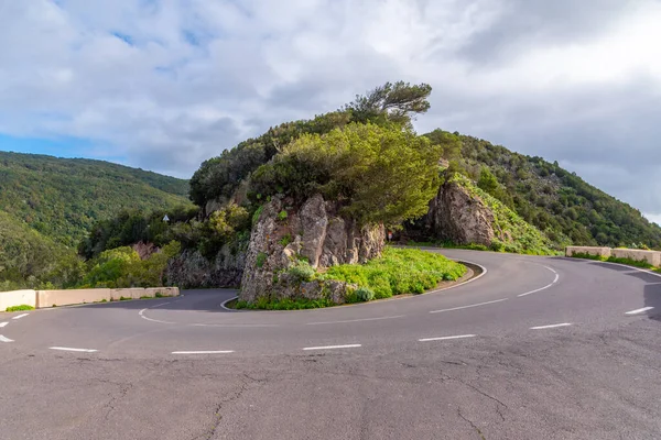 Estrada Que Atravessa Montanhas Anaga Tenerife Ilhas Canárias Espanha — Fotografia de Stock