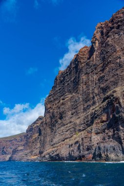 Tenerife 'deki Los Gigantes uçurumları, Kanarya adaları, İspanya.