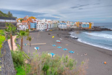 Playa Maria Jimenez Puerto de la Cruz, Tenerife, Kanarya Adaları, İspanya .