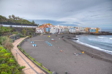 Playa Maria Jimenez Puerto de la Cruz, Tenerife, Kanarya Adaları, İspanya .