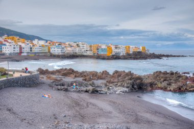 Playa Chica Puerto de la Cruz, Tenerife, Kanarya Adaları, İspanya .