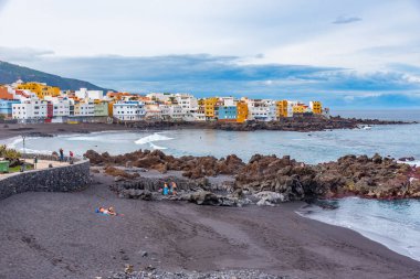 Playa Chica Puerto de la Cruz, Tenerife, Kanarya Adaları, İspanya .