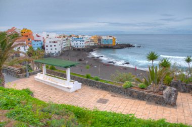 Playa Maria Jimenez Puerto de la Cruz, Tenerife, Kanarya Adaları, İspanya .