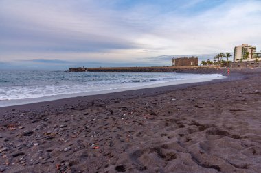 Playa del Castillo Puerto de la Cruz, Tenerife, Kanarya Adaları, İspanya .
