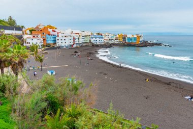 Playa Maria Jimenez Puerto de la Cruz, Tenerife, Kanarya Adaları, İspanya .