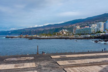 Puerto de la cruz Panorama, Tenerife, Kanarya Adaları, İspanya.