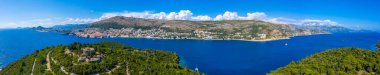Croati 'deki Dubrovnik ve Lokrum adalarının hava manzarası