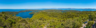 Montokuc Hill, Croati 'deki Mljet Ulusal Parkı' nın hava görüntüsü.