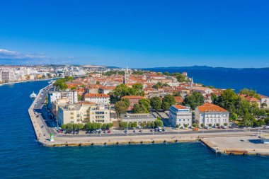 Hırvat kasabası Zadar 'ın hava manzarası
