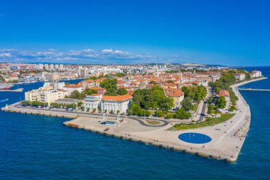 Hırvat kasabası Zadar 'ın hava manzarası