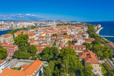 Hırvat kasabası Zadar 'ın hava manzarası