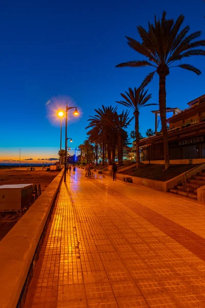 Sunset View Playa Las Vistas Tenerife Canary Islands Spain — ストック写真