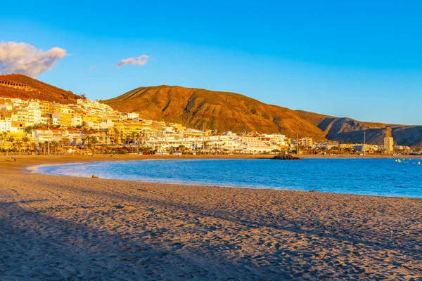 Sonnenuntergang Der Playa Las Vistas Auf Teneriffa Kanarische Inseln Spanien — Stockfoto