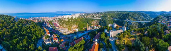 Aerial View Rijeka Trsat Fortress Croati — стоковое фото