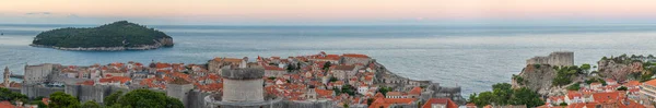 Ανατολή Εναέρια Άποψη Της Παλιάς Πόλης Του Ντουμπρόβνικ Croati — Φωτογραφία Αρχείου