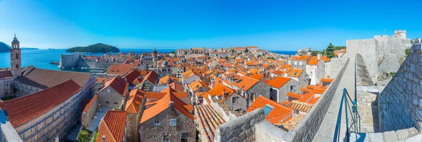 Flygfoto Över Röda Hustak Gamla Stan Dubrovnik Croati — Stockfoto