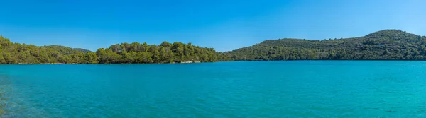 Veliko Jezero Türkiz Vize Horvátországi Mljet Nemzeti Parkban — Stock Fotó